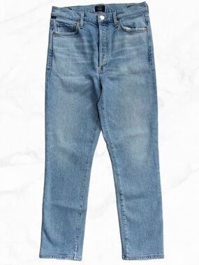 Citizens of Humanity Olivia High Rise Straight Jeans 28 Light Wash Crop
